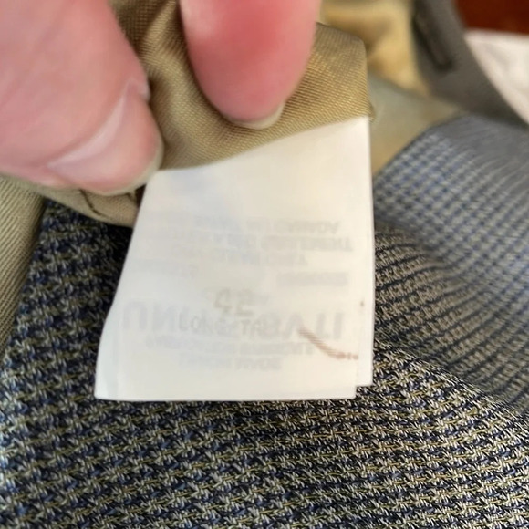 VINTAGE Oscar De La Renta Mens Blue Grey Wool 3 Button Single Breast Jacket 42L - Picture 12 of 14